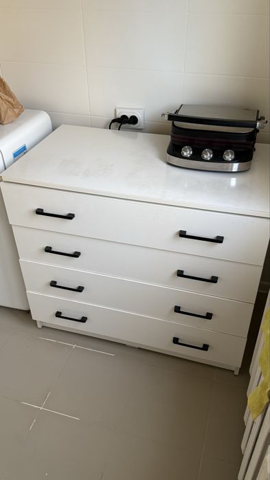 комод белый 4 полки