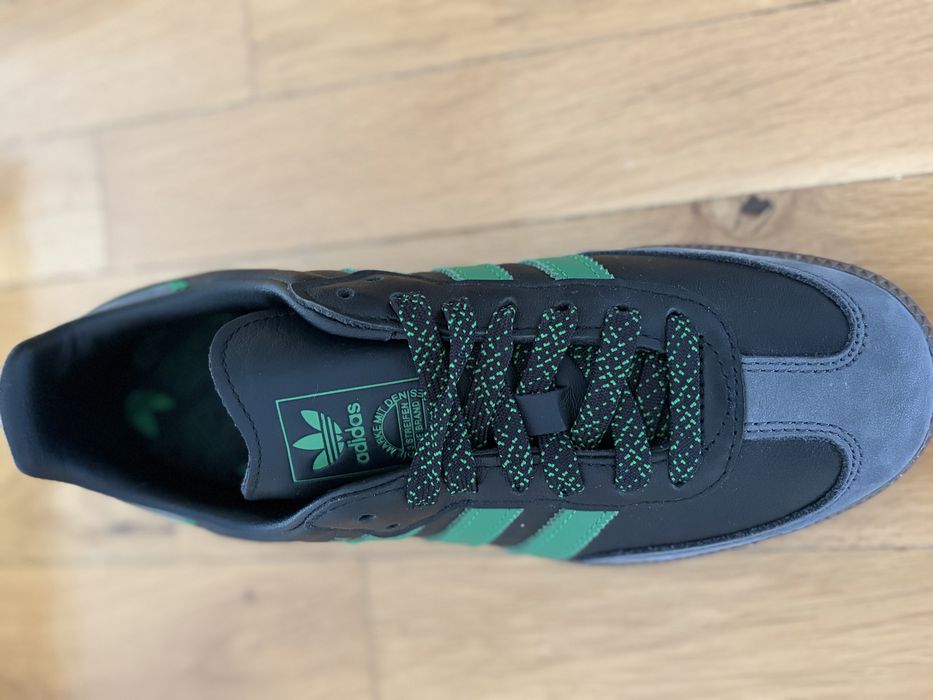 ADIDAS SAMBA OG W Core Black/ Green/ Grey, естествена кожа