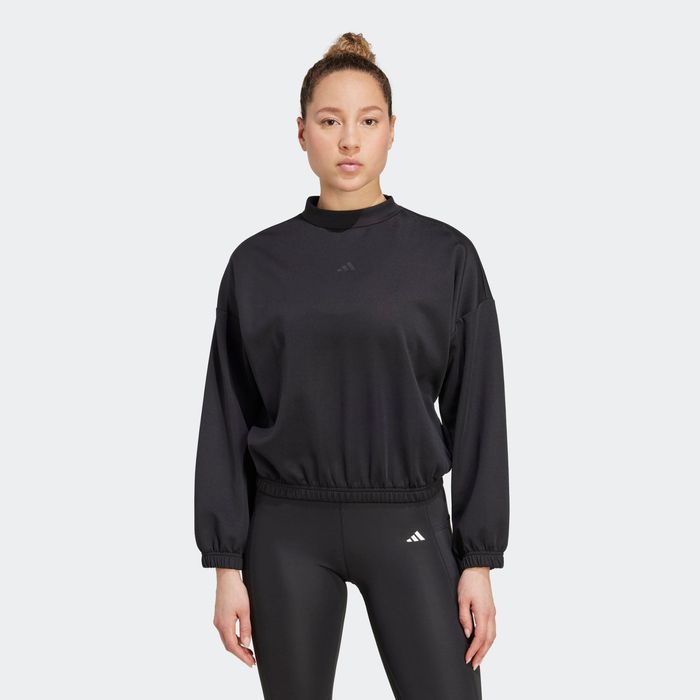 Bluză crop top fitness Adidas Negru Damă - produs resigilat Decathlon