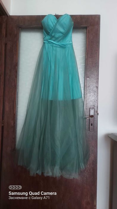 Официална дамска рокля цвят мента