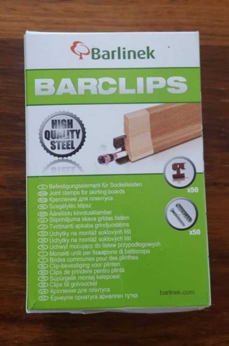 Vand clipsuri metalice maro,pt.rinderea plintelor furniruite de 58 mm.