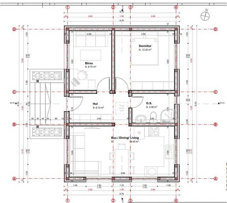 Kit casa lemn 62 mp