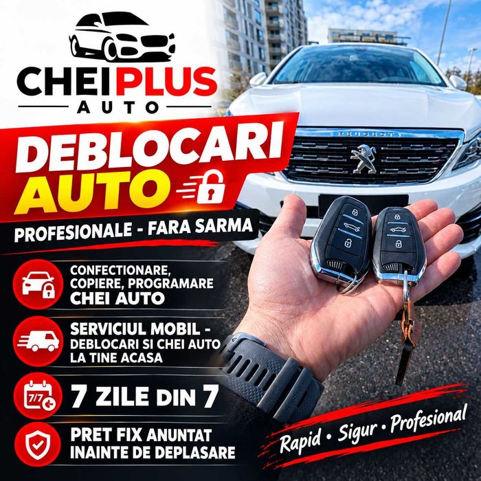 Deblocari usi auto Lacatus chei cu cip Deschidere masini Copiere Duplicare cheie auto pierduta Deblocare Sector 3 Land Rover Mazda Mercedes Nissan