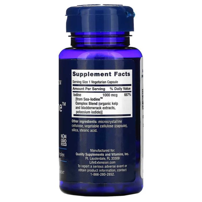 Life Extension, Sea-Iodine, 1000 мкг, 60 вег. капсул морской йод, келп