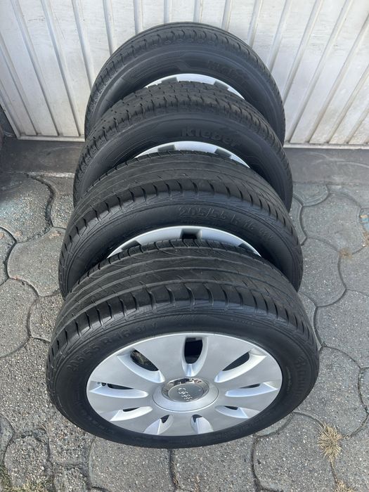 Jante aliaj 5x112mm, anvelope vara 205/65 R16, Audi A3, A4 B5, B6, B7, VW, Seat, Skoda