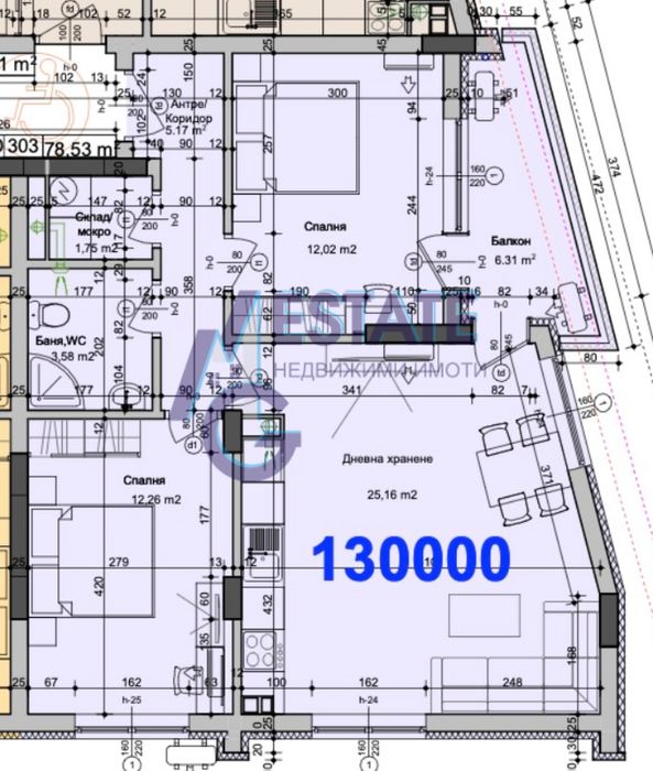 Тристаен апартамент в к-с ХОРИЗОНТ в гр. Бургас.