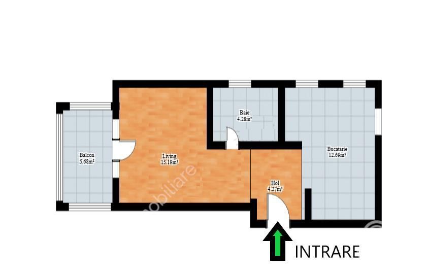 Garsoniera decomandata etaj 1 cu balcon si loc parcare in zona de Vest