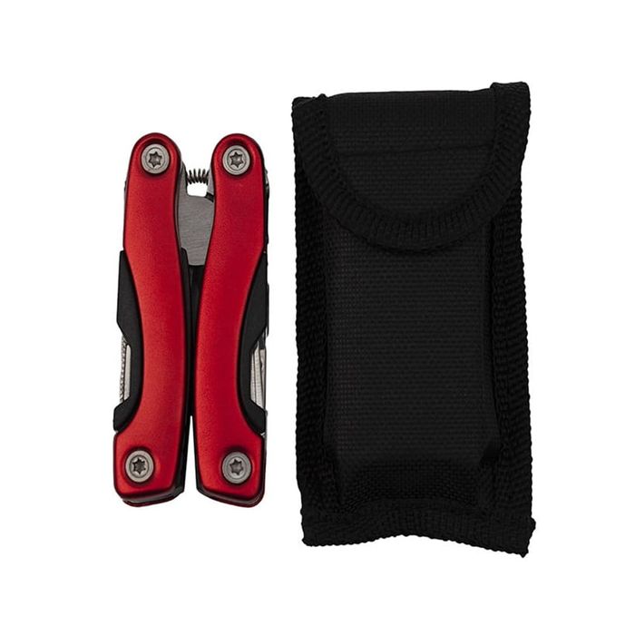 Cleste multifunctional Survival Instict, otel, 9 functii, 14 cm, rosu