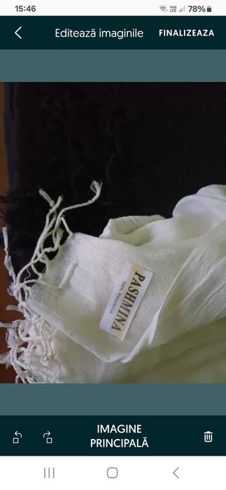 Esarfa  alba si neagra casmir noi