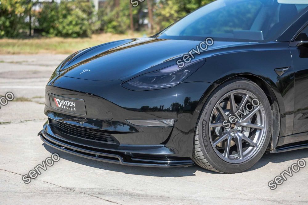Prelungire splitter bara fata Tesla Model 3 2017- v2 - Maxton Design