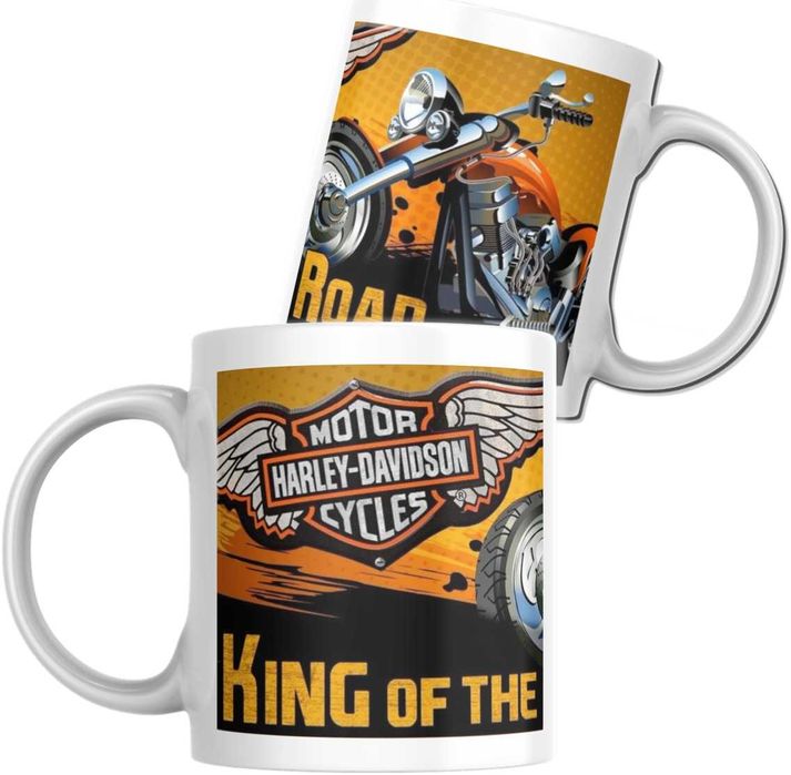 Чаша HARLEY DAVIDSON , уникални чаши с пълноцветен печат за подарък , чаши по поръчка