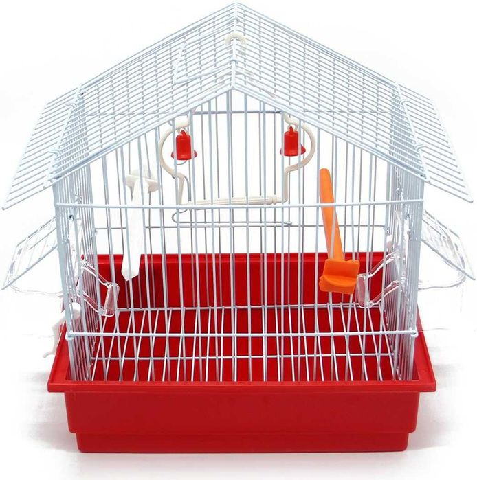Клетка за птици – метална, с аксесоари и подвижно дъно (лек дефект)