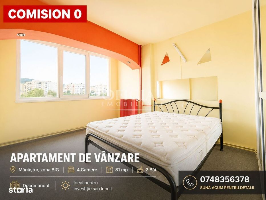 Apartament 4 Camere | 81 Mp | Balcon | Parcare | 2 Bai | Manastur BIG — fotografia 1