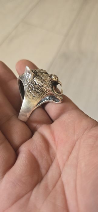 Inel argint Leu masiv