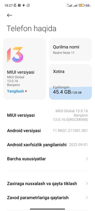 Redmi note 11 sotiladi holati ideal