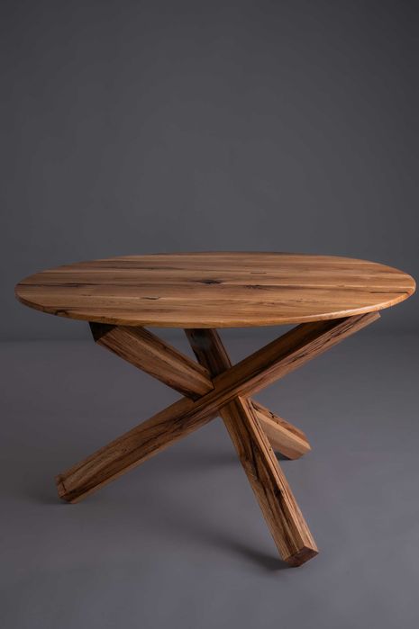 Кръгла маса от масив,  дъб , ръчна изработка