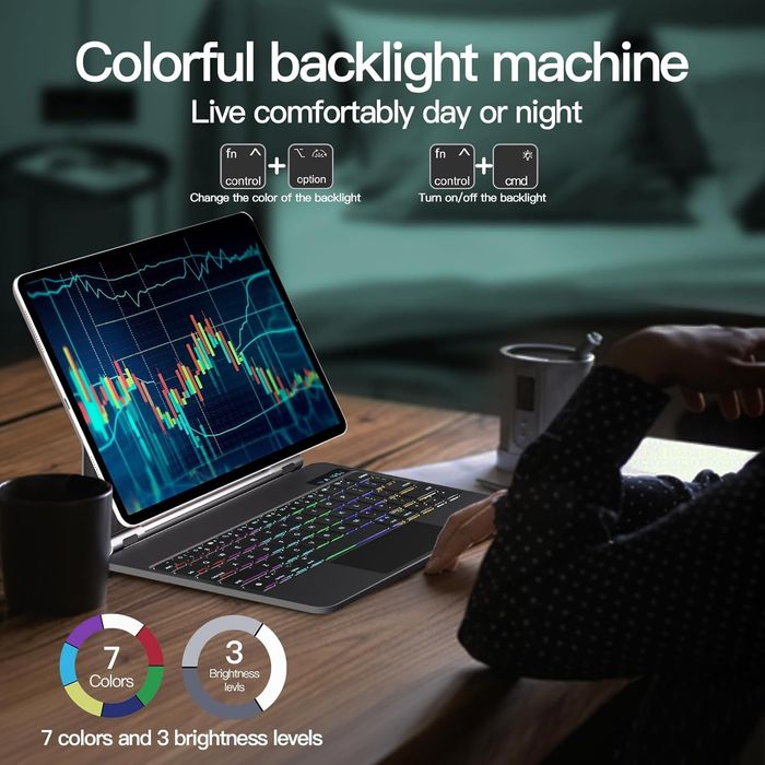 Калъф с магнитна клавиатура за iPad Air 11" 2024 M2, iPad Pro 11"