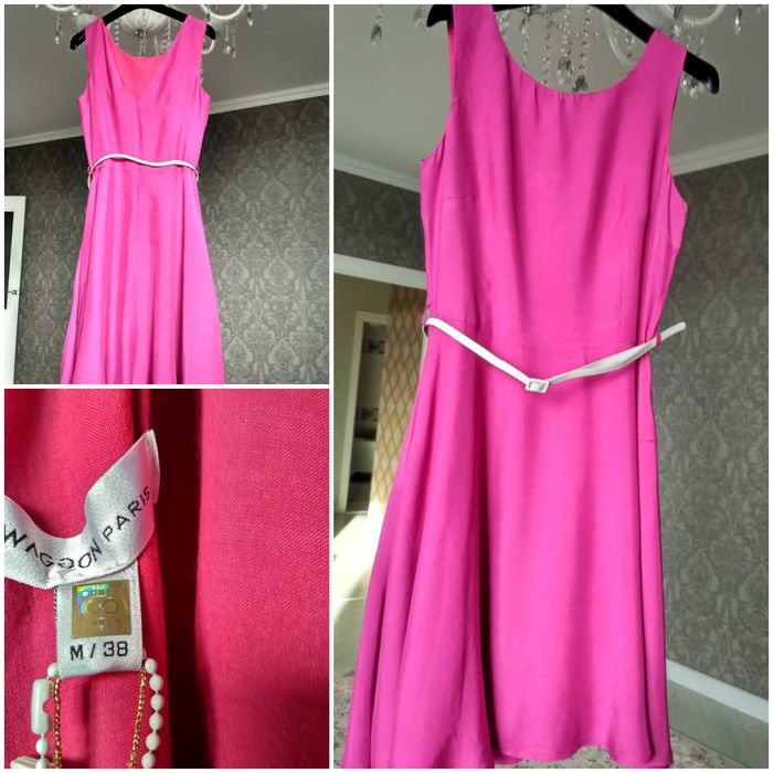 Нежное коктейльное платье Waggon Paris Франция на 44-46 размер