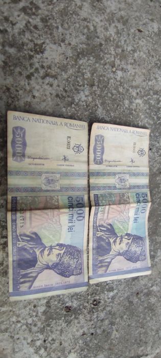 2 bancnote 5000 lei