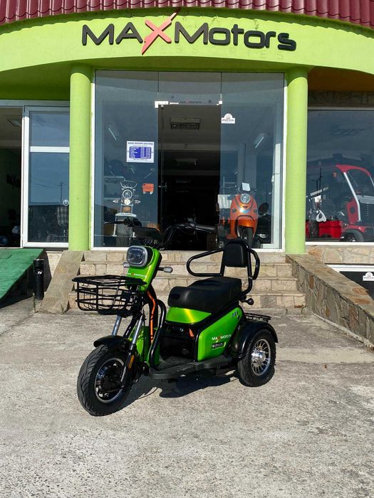MaXmotors Двуместна електрическа триколка Pudding 1800W-48V-20Ah-GREEN