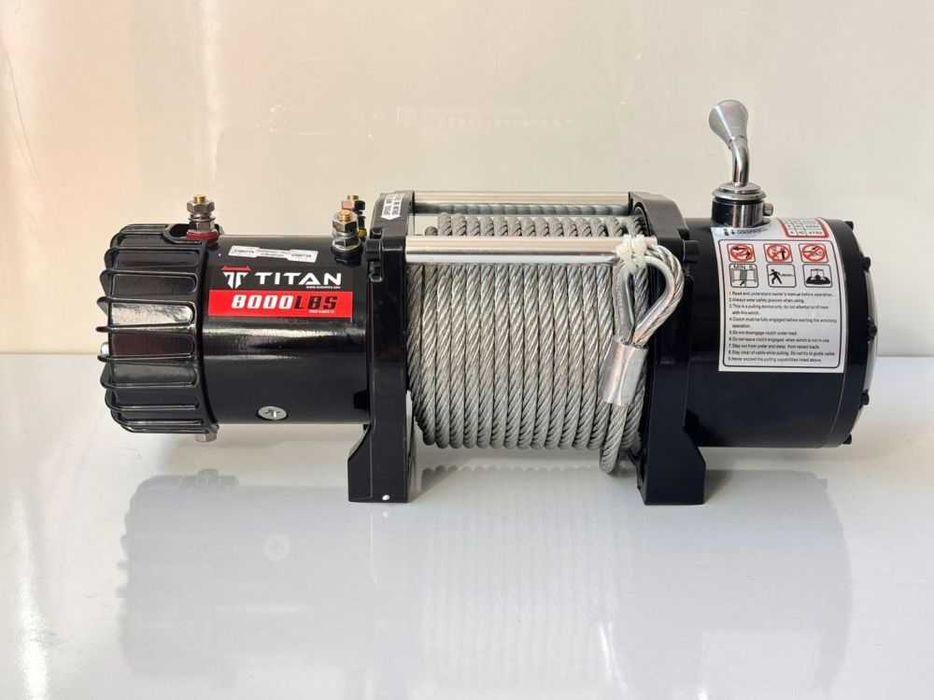 Лебедка TITAN 8000 lb (3630kg) с усилен редуктор - електрическа - 12V