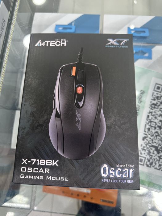 Мышь A4TECH XL-718BK, игровая, лазерная, проводная, USB, черный
