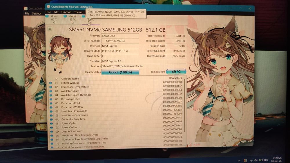 SSD M2 Nvme Pcie 512GB