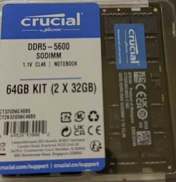 RAM Crucial 32GB/64GB[2x32] SODIMM DDR5 5600/Бартер за десктоп DDR5
