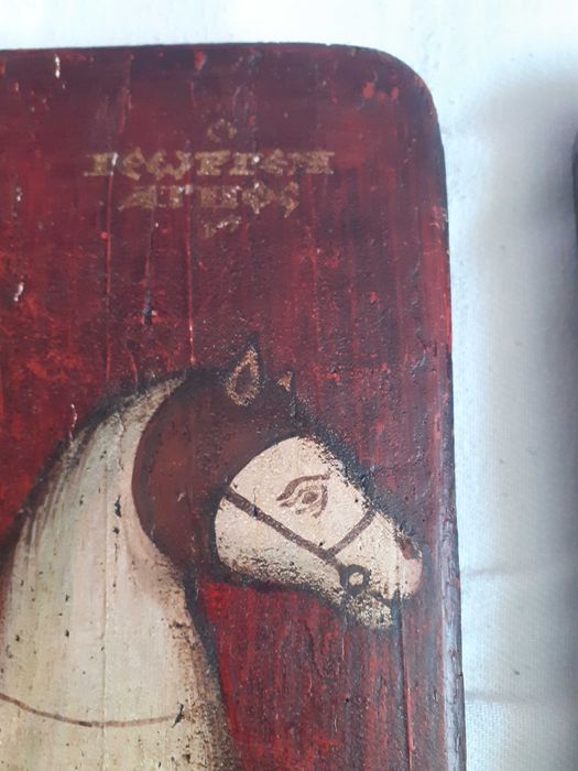 icoana foarte veche pictura pe lemn 26/38 cm