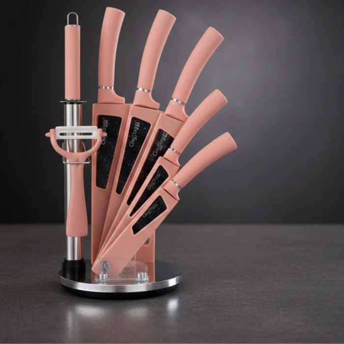 Комплект кухненски ножове 8 в 1 с въртяща се стойка Cheffinger