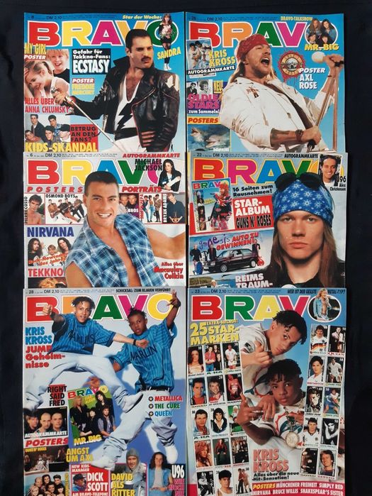 Голяма Колекция Стари Немски Списания BRAVO / POPCORN 175 Броя