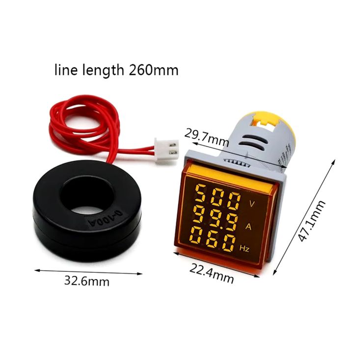 Цифров волтметър, амперметър, ток метър, херц честота