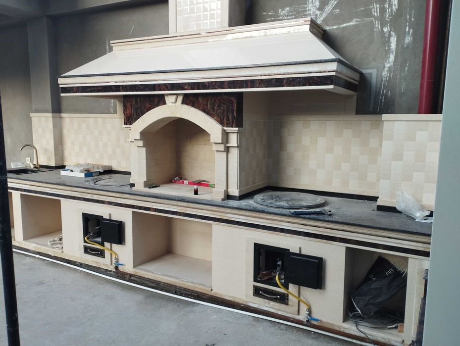 Камины, Летние кухни, Барбекю, Казаны.