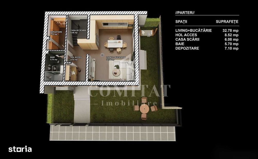 Casă de tip duplex | Stadiu semifinisat | Zona Parcului Poligon