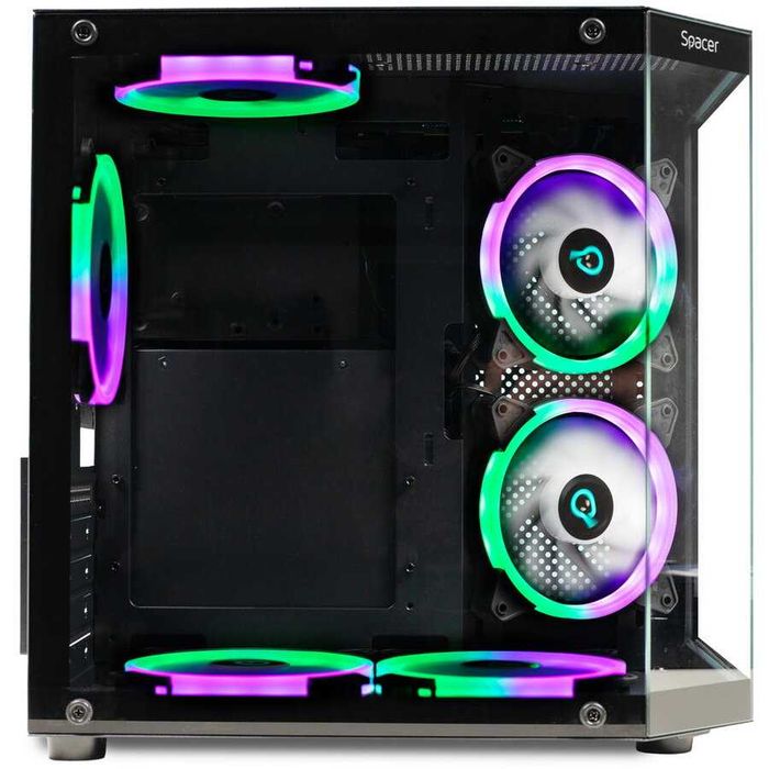 Carcasă Gaming RGB 3xARGB Aquarium USB-C Telecomandă, garanție 2 ani, nouă