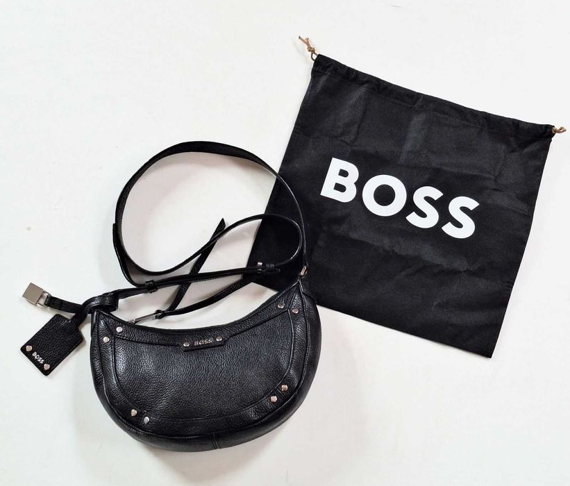 Hugo Boss оригинална чанта от естествена кожа