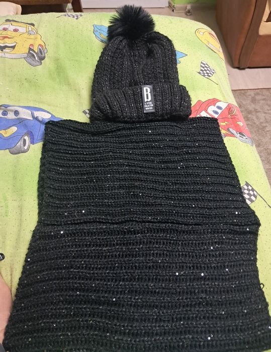 Set caciula si fular pentru femei, Edibazar, acrilic,