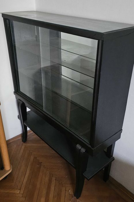 Modul lemn vitrina cu geam - negru, reducere februarie 2026