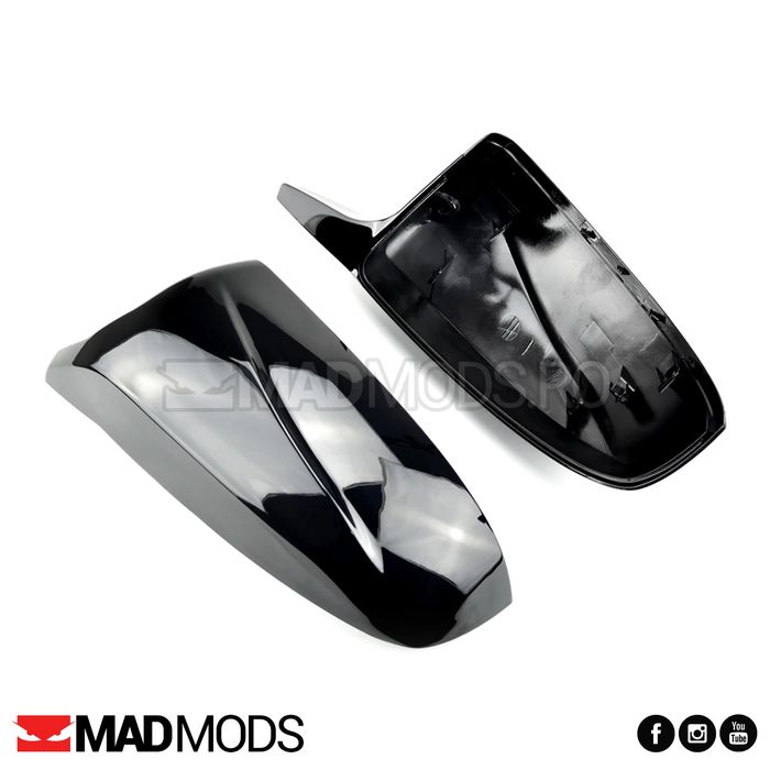 Set capace oglinzi M Performance BMW X5 X6 E70 E71, Negru Lucios