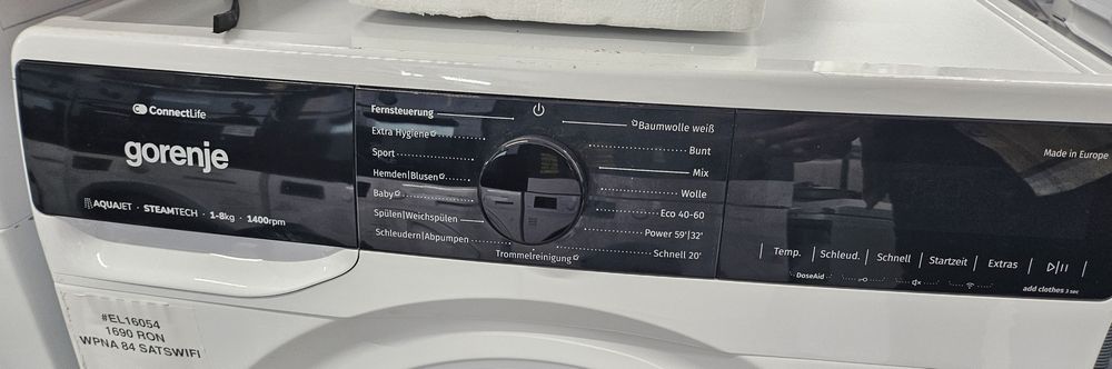 Masina de spalat Gorenje WPNA 84 SATSWIFI Slim 8kg 1400rpm Clasa A +Factura + 12 luni Garantie