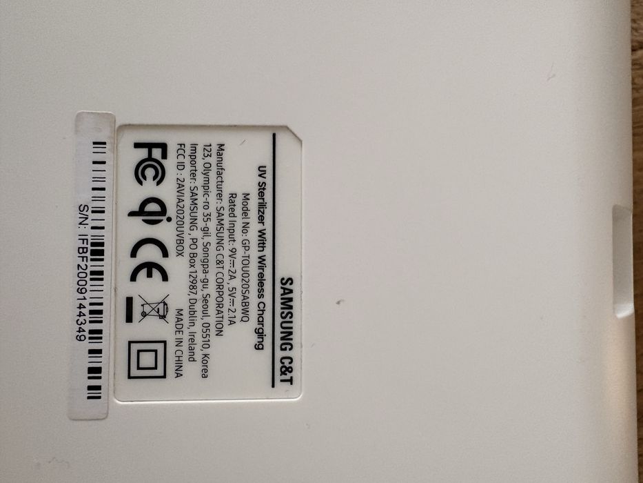 Sterilizator UV Samsung cu incarcare wireless
