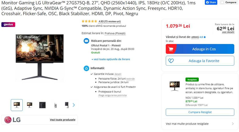 Monitor LG Ultragear 27 inch 200hz