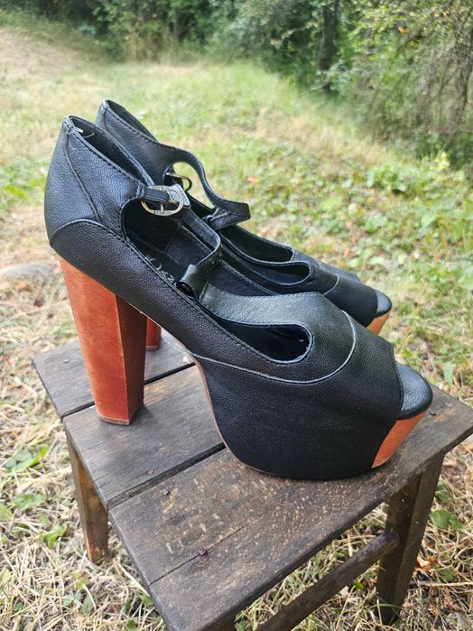 Jeffrey Campbell обувки на ток кожени 40