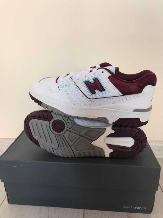 New Balance 550 Burgundy Cyan