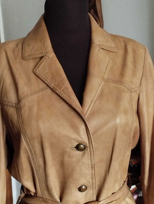 ЕСТЕСТВЕНА КОЖА на SAKI дамско кожено яке, цвят карамел
