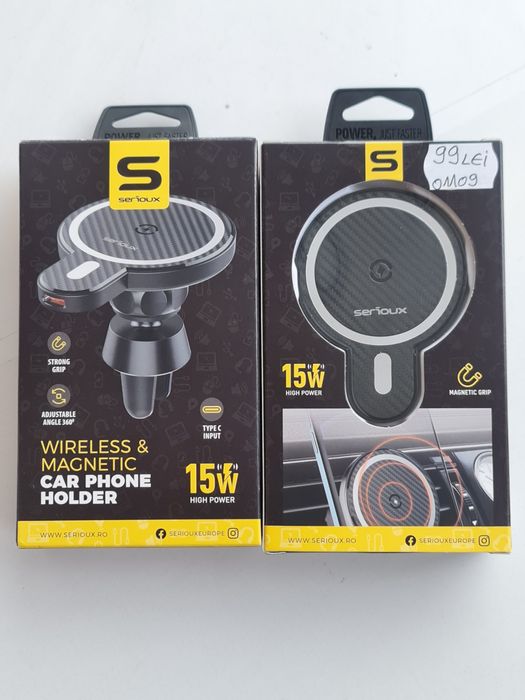 Suport auto cu incarcare wireless magsafe puternic 15w