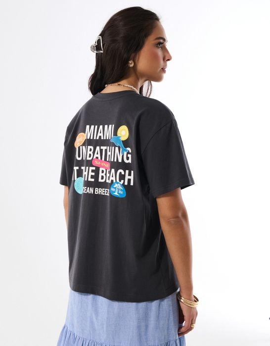 Нова дамска тениска с принт памук Sinsay размер XXS