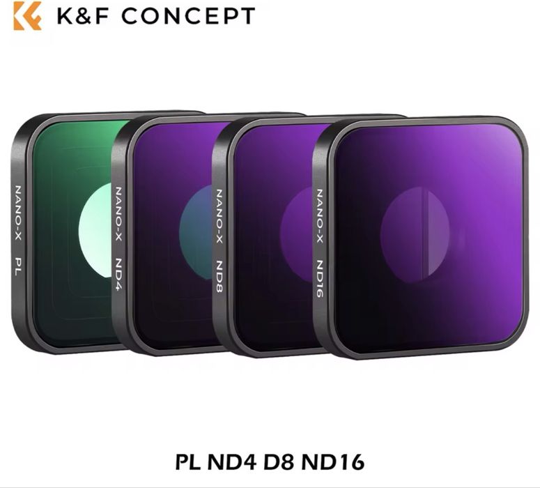 Set 4 filtre  PL, ND 4, ND8, ND16 compatibil Gopro hero 9,10,11,12 bl