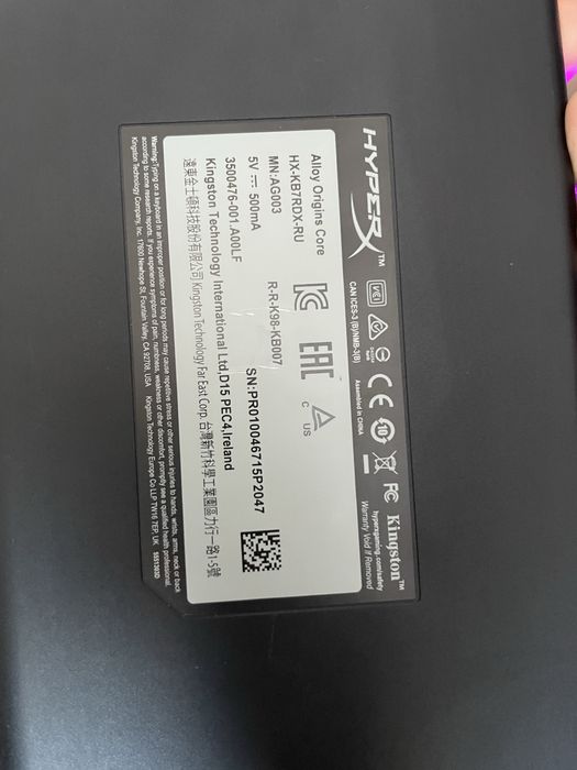 продам клавиатуру hyperx alloy origins core