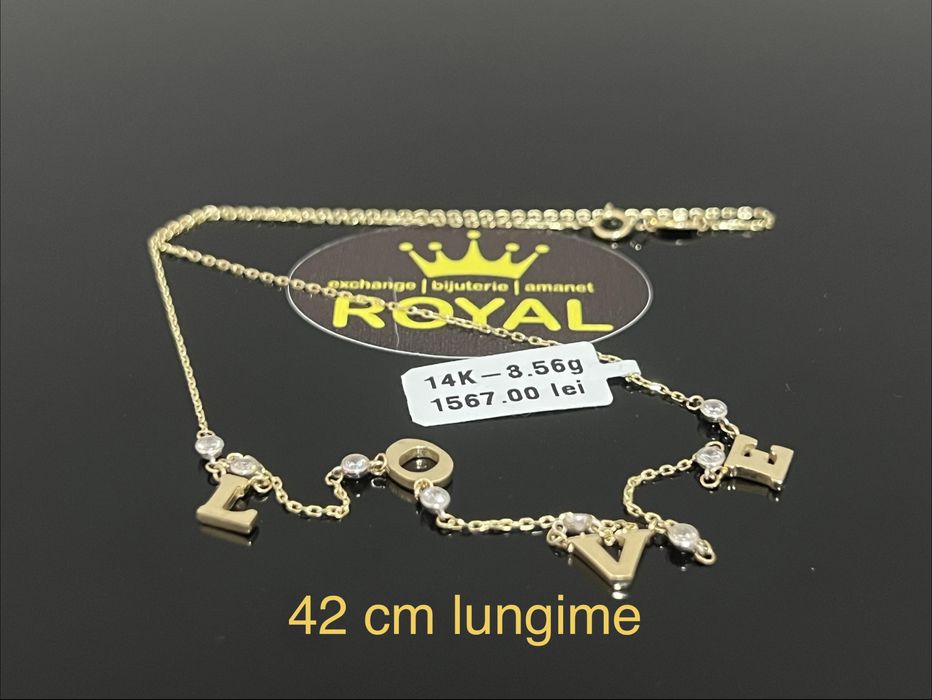 Bijuteria Royal CB : Lant LOVE aur 14K 585  3,56 grame